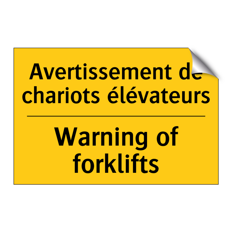 Avertissement de chariots élévateurs /.../ - Warning of forklifts