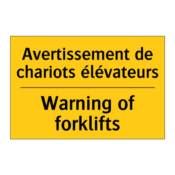 Avertissement de chariots élévateurs /.../ - Warning of forklifts