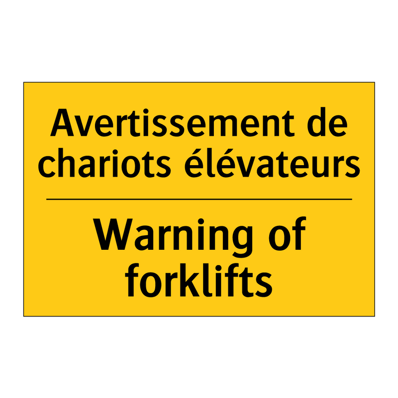 Avertissement de chariots élévateurs /.../ - Warning of forklifts