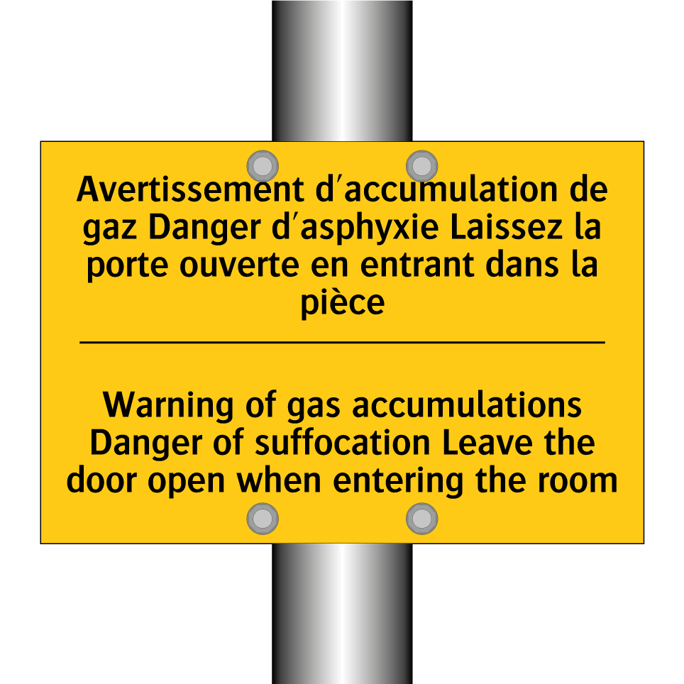 Avertissement d'accumulation de  /.../ - Warning of gas accumulations Danger  /.../