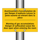Avertissement d'accumulation de  /.../ - Warning of gas accumulations Danger  /.../