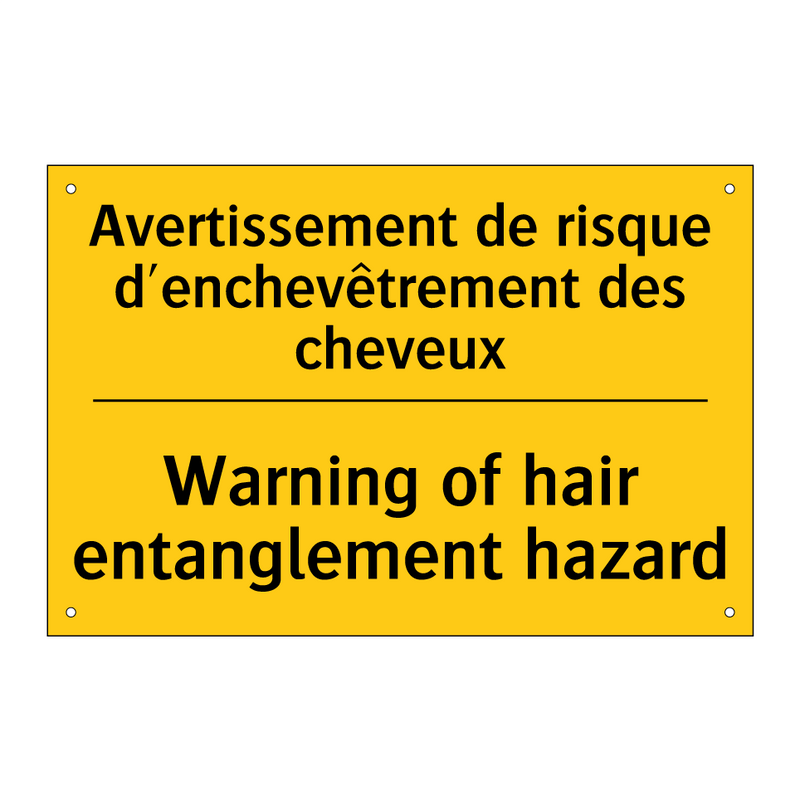 Avertissement de risque d'enchevêtrement  /.../ - Warning of hair entanglement hazard /.../