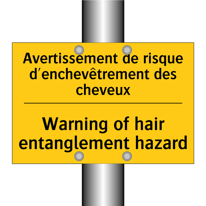 Avertissement de risque d'enchevêtrement  /.../ - Warning of hair entanglement hazard /.../