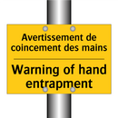 Avertissement de coincement des  /.../ - Warning of hand entrapment