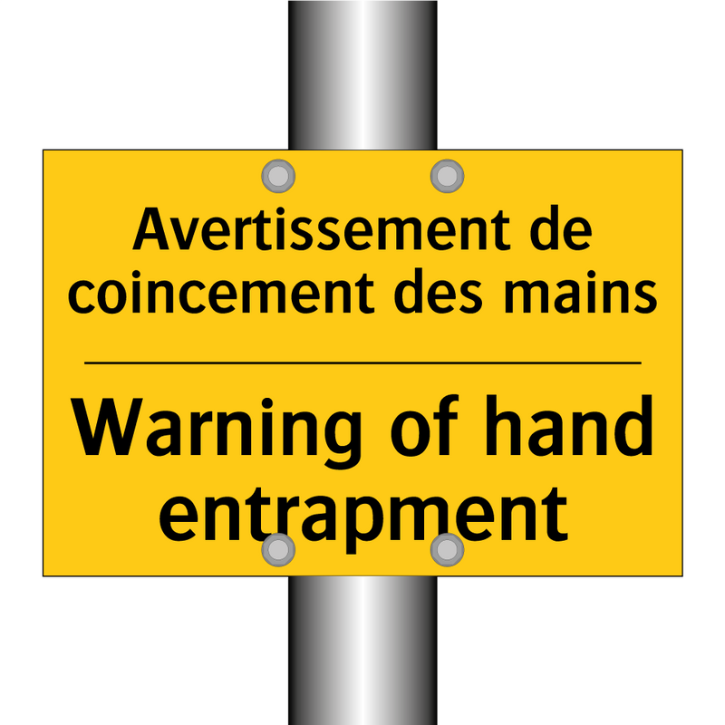 Avertissement de coincement des  /.../ - Warning of hand entrapment