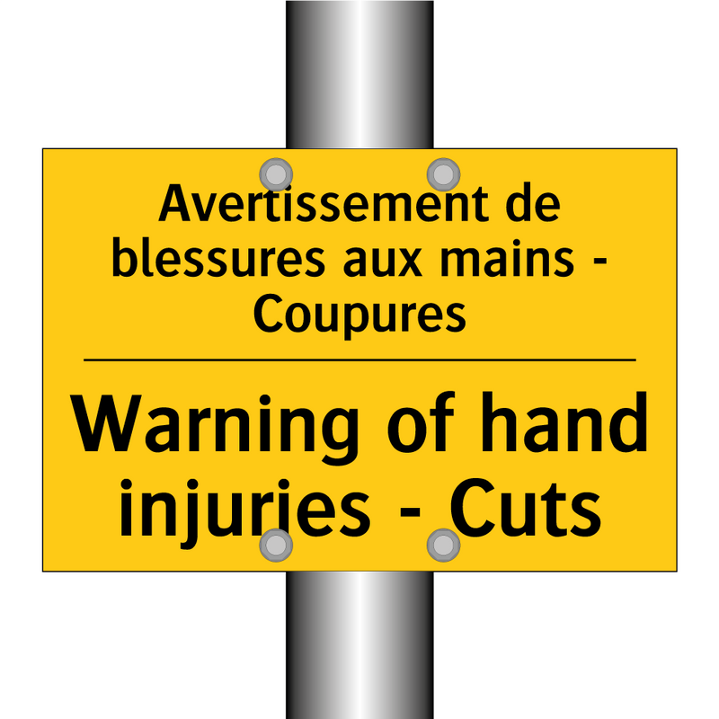 Avertissement de blessures aux  /.../ - Warning of hand injuries - Cuts /.../