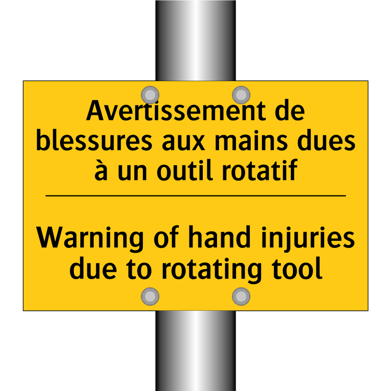 Avertissement de blessures aux  /.../ - Warning of hand injuries due to  /.../