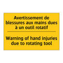 Avertissement de blessures aux  /.../ - Warning of hand injuries due to  /.../