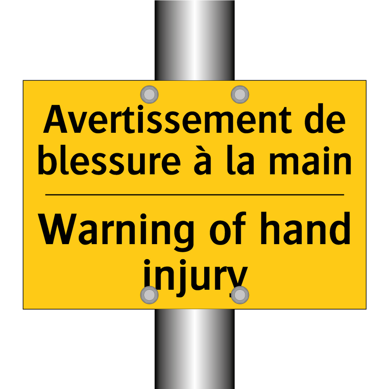 Avertissement de blessure à la  /.../ - Warning of hand injury