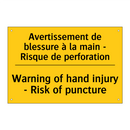 Avertissement de blessure à la  /.../ - Warning of hand injury - Risk  /.../