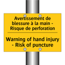 Avertissement de blessure à la  /.../ - Warning of hand injury - Risk  /.../
