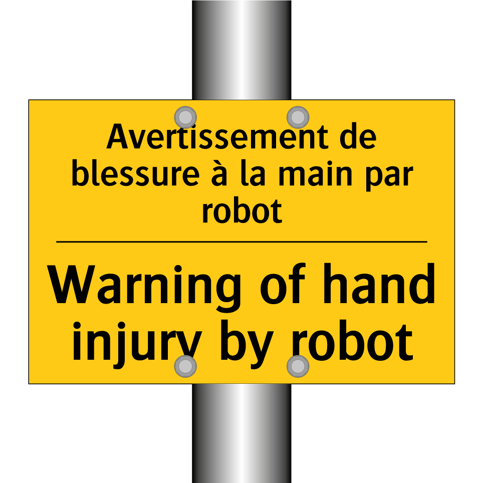 Avertissement de blessure à la  /.../ - Warning of hand injury by robot /.../