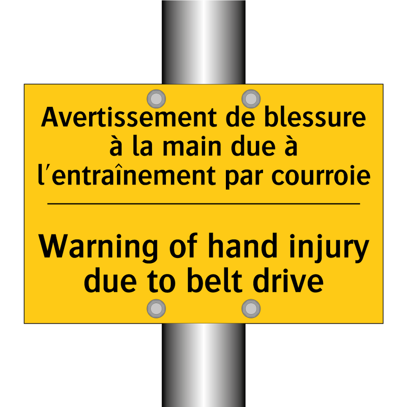 Avertissement de blessure à la  /.../ - Warning of hand injury due to  /.../