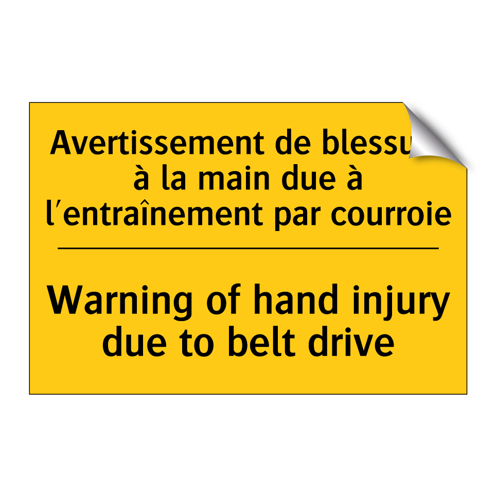 Avertissement de blessure à la  /.../ - Warning of hand injury due to  /.../