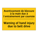 Avertissement de blessure à la  /.../ - Warning of hand injury due to  /.../