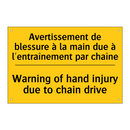 Avertissement de blessure à la  /.../ - Warning of hand injury due to  /.../