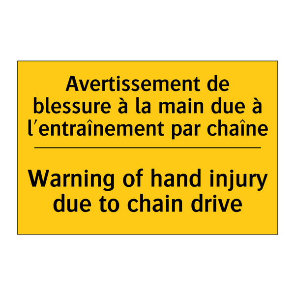 Avertissement de blessure à la  /.../ - Warning of hand injury due to  /.../