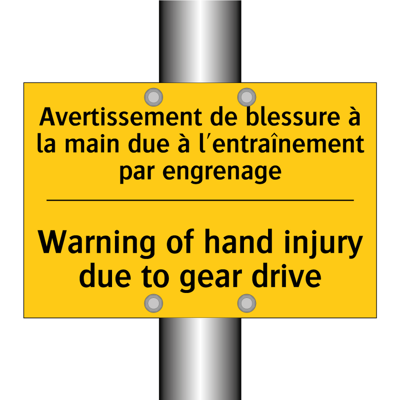 Avertissement de blessure à la  /.../ - Warning of hand injury due to  /.../