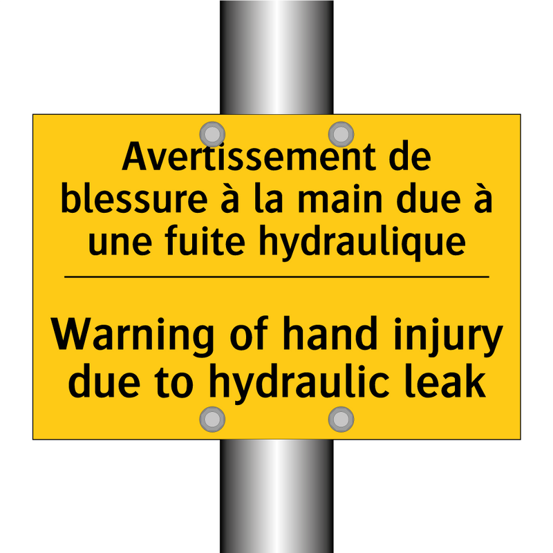 Avertissement de blessure à la  /.../ - Warning of hand injury due to  /.../