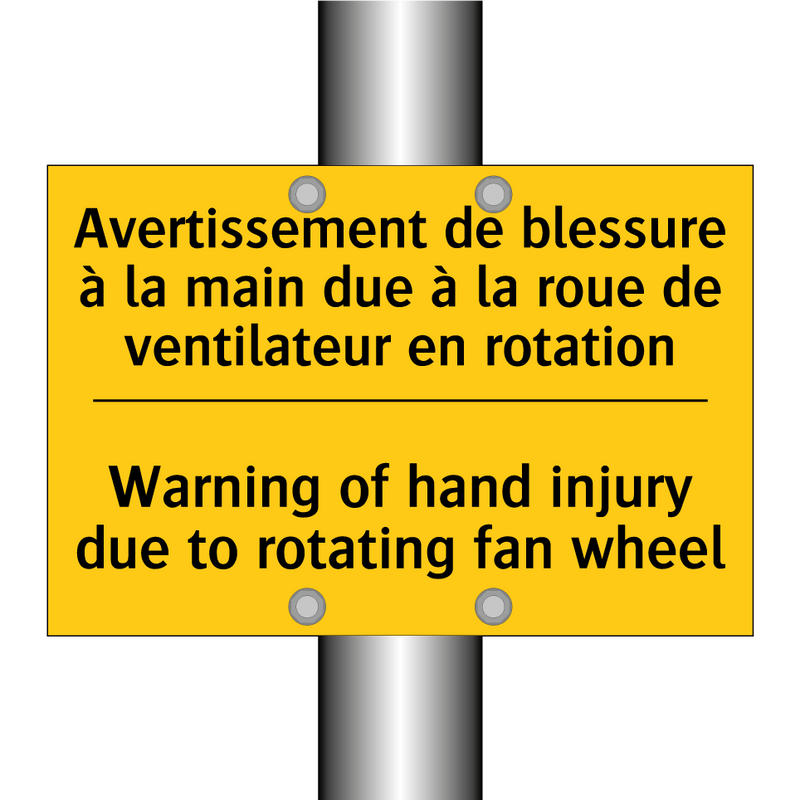 Avertissement de blessure à la  /.../ - Warning of hand injury due to  /.../