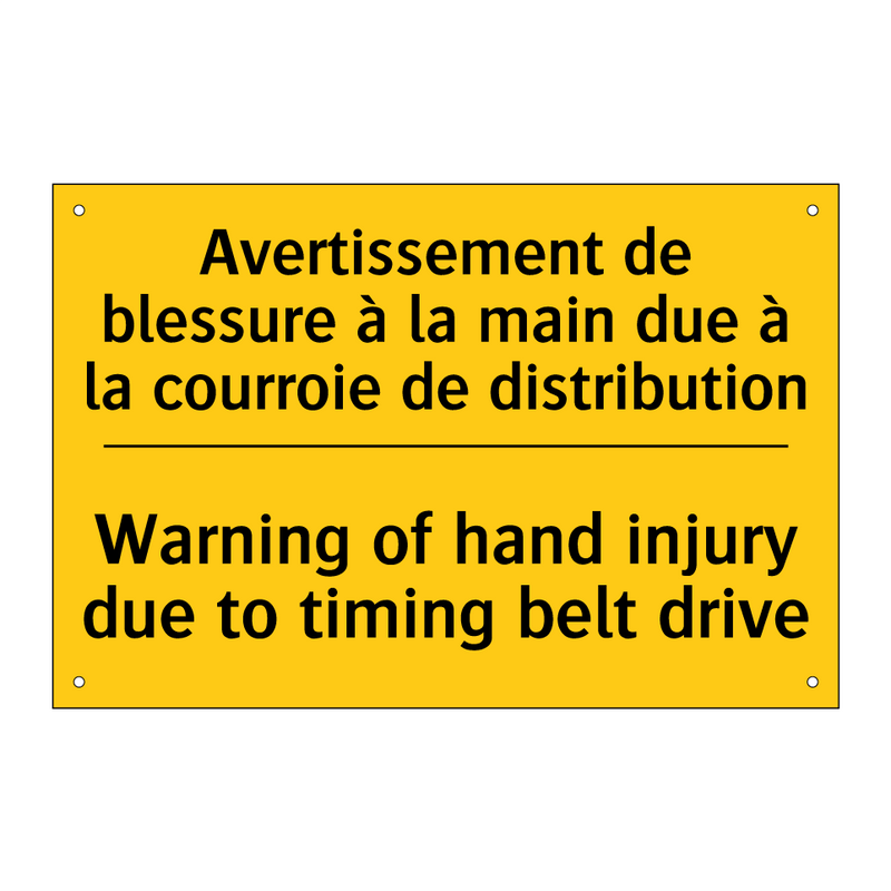 Avertissement de blessure à la  /.../ - Warning of hand injury due to  /.../