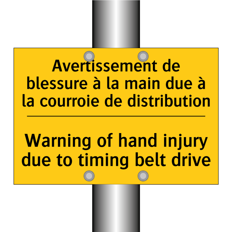 Avertissement de blessure à la  /.../ - Warning of hand injury due to  /.../