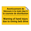 Avertissement de blessure à la  /.../ - Warning of hand injury due to  /.../