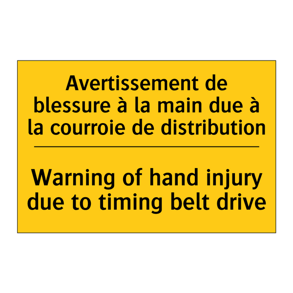 Avertissement de blessure à la  /.../ - Warning of hand injury due to  /.../