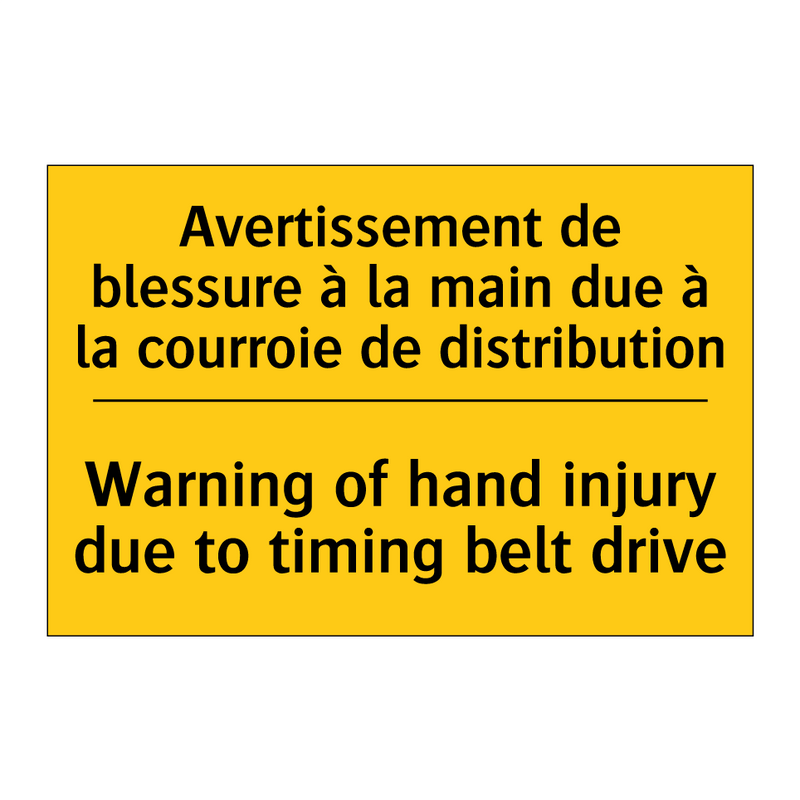 Avertissement de blessure à la  /.../ - Warning of hand injury due to  /.../