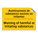Avertissement de substances nocives  /.../ - Warning of harmful or irritating  /.../