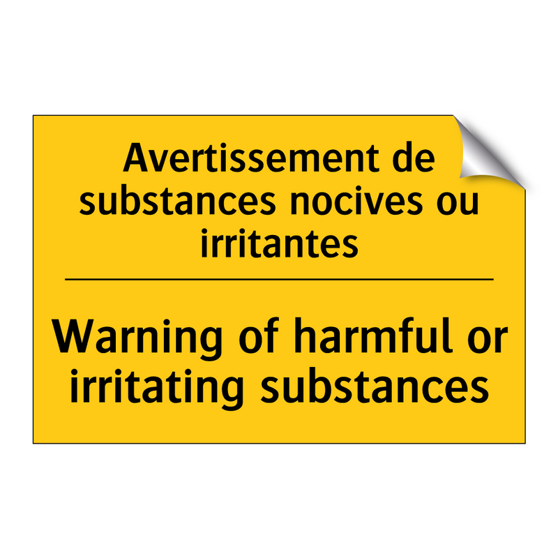 Avertissement de substances nocives  /.../ - Warning of harmful or irritating  /.../