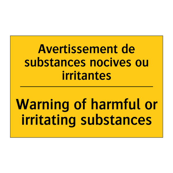 Avertissement de substances nocives  /.../ - Warning of harmful or irritating  /.../