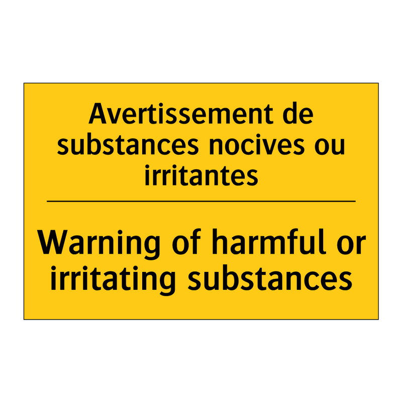 Avertissement de substances nocives  /.../ - Warning of harmful or irritating  /.../