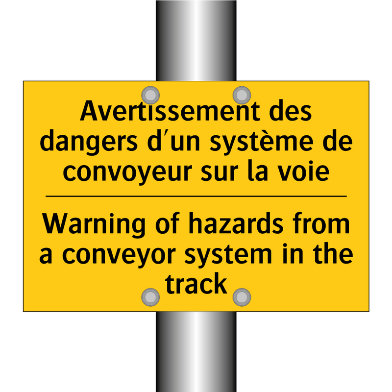 Avertissement des dangers d'un  /.../ - Warning of hazards from a conveyor  /.../