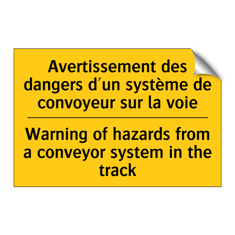 Avertissement des dangers d'un  /.../ - Warning of hazards from a conveyor  /.../