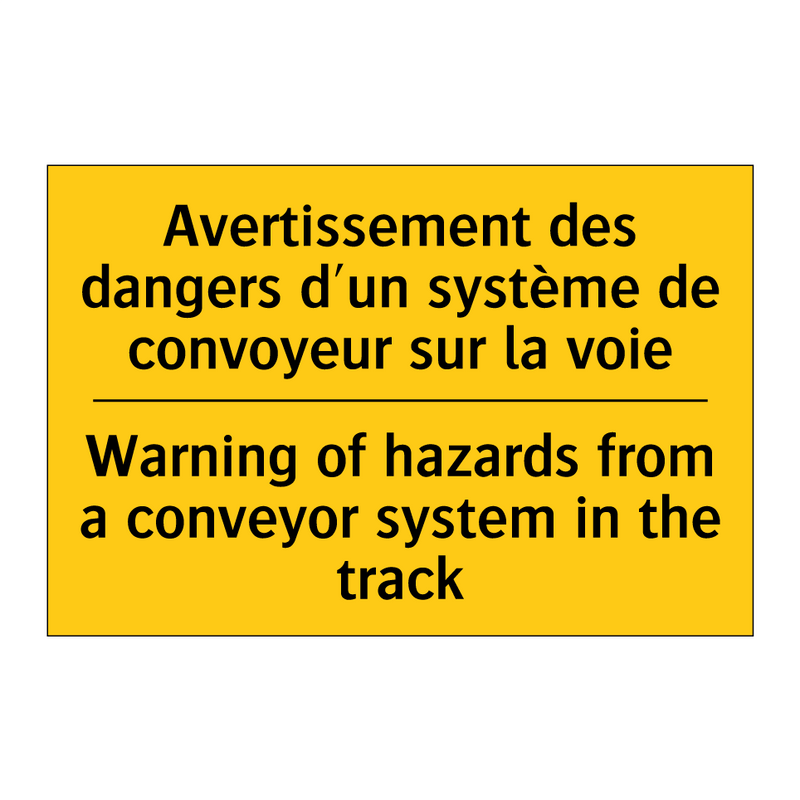 Avertissement des dangers d'un  /.../ - Warning of hazards from a conveyor  /.../