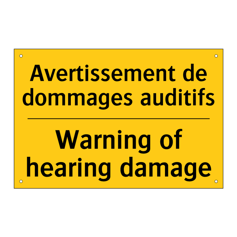 Avertissement de dommages auditifs /.../ - Warning of hearing damage