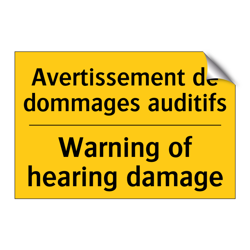 Avertissement de dommages auditifs /.../ - Warning of hearing damage
