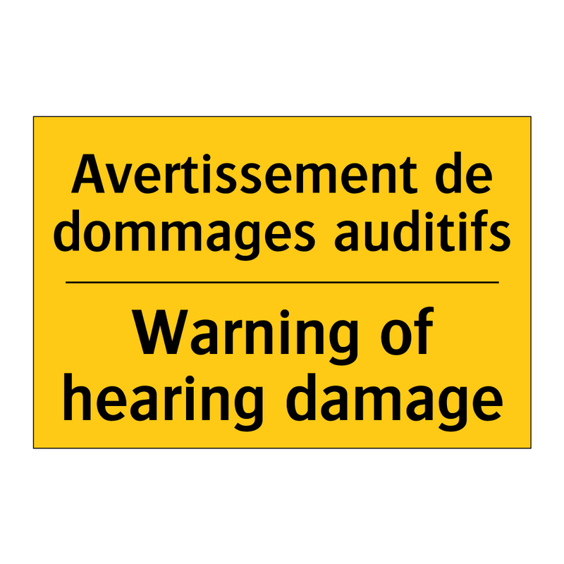 Avertissement de dommages auditifs /.../ - Warning of hearing damage