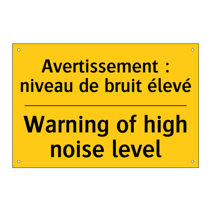 Avertissement : niveau de bruit  /.../ - Warning of high noise level