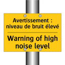 Avertissement : niveau de bruit  /.../ - Warning of high noise level