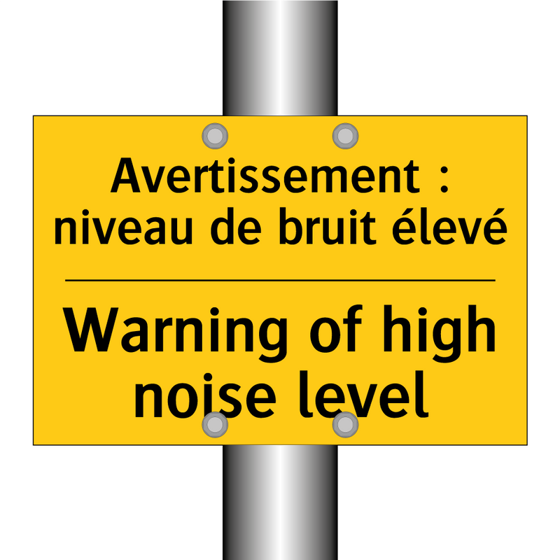 Avertissement : niveau de bruit  /.../ - Warning of high noise level