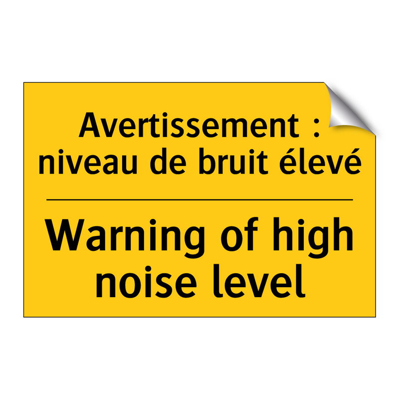 Avertissement : niveau de bruit  /.../ - Warning of high noise level