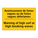 Avertissement de fortes vagues  /.../ - Warning of high surf or high breaking  /.../