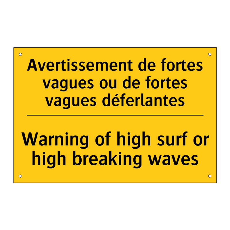 Avertissement de fortes vagues  /.../ - Warning of high surf or high breaking  /.../