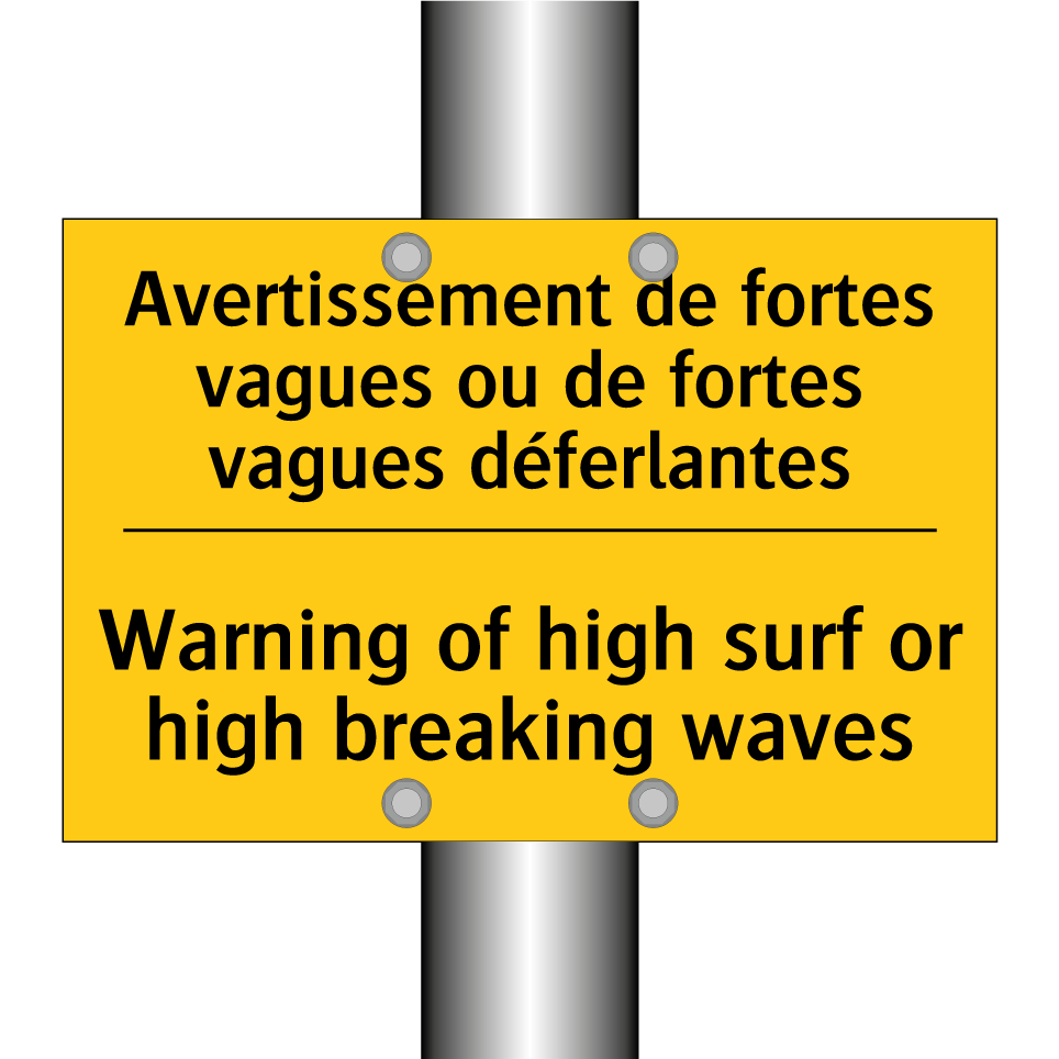 Avertissement de fortes vagues  /.../ - Warning of high surf or high breaking  /.../