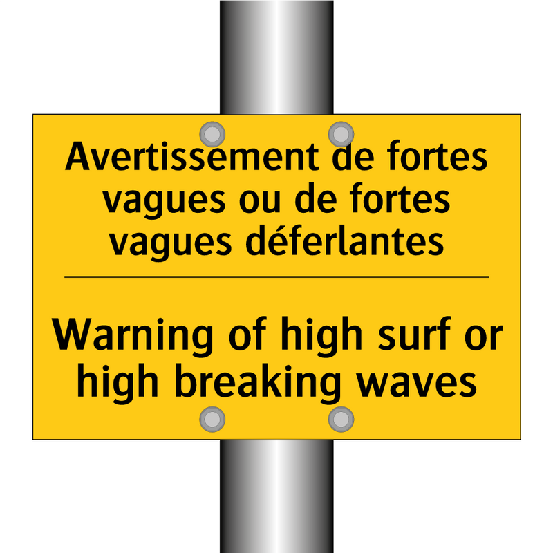 Avertissement de fortes vagues  /.../ - Warning of high surf or high breaking  /.../