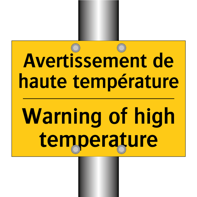 Avertissement de haute température /.../ - Warning of high temperature