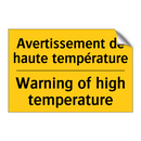 Avertissement de haute température /.../ - Warning of high temperature