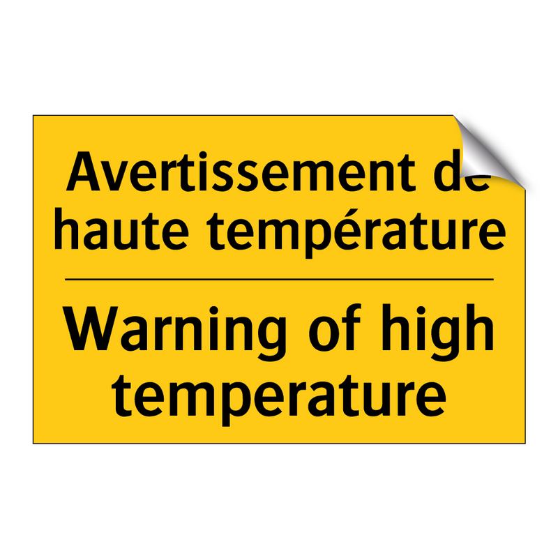 Avertissement de haute température /.../ - Warning of high temperature